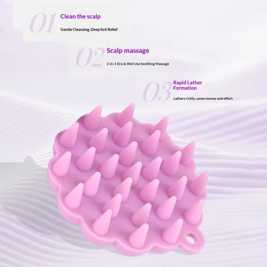 Szczotka do mycia włosów z zawieszką, wielokrotnego użytku, miękki silikon, masażer skóry głowy, bogata piana, głębokie oczyszczanie, narzędzie do pielęgnacji włosów w łazience