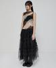 Peulleeoeob Tulle Layered Long Skirts (Fl-266_Black)