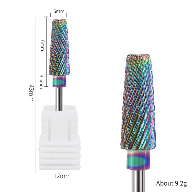 Nail Drill Bit Universal Nail Bit Remover 5in1 Tungsten Carbide Taper Cross Cut QT-153 (Aurora)