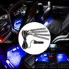 12V 4x 12SMD Car Interior RGB LED Strip Lights Foot   Light Remote Control(Ice Blue)