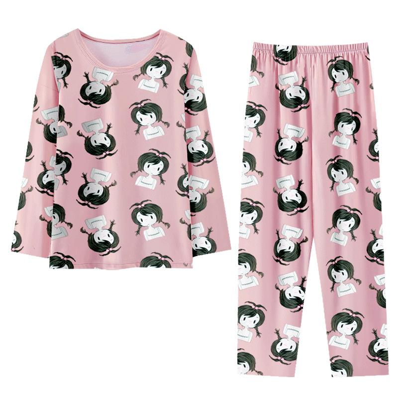 Pajamas women's long-sleeved cute age-reducing girl long-sleeved women's loungewear small casual suit