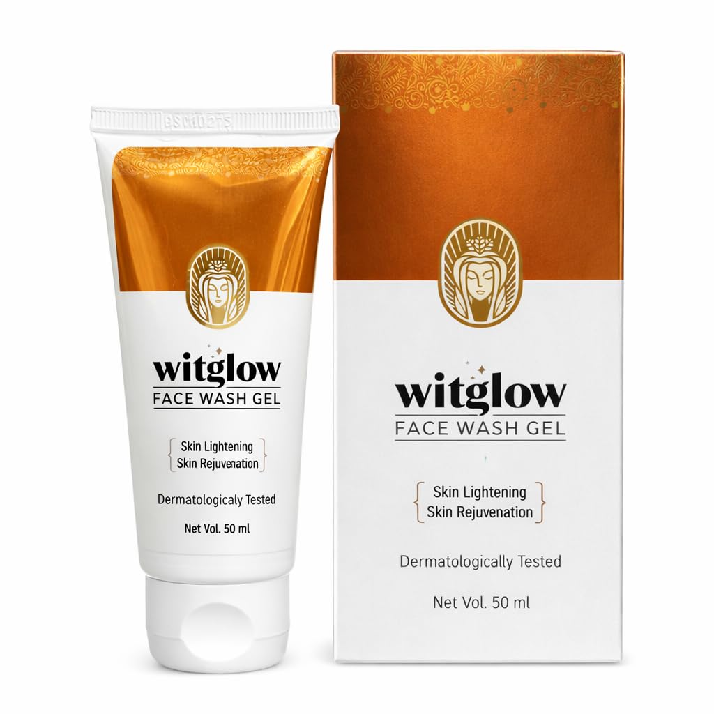 Witglow Face Wash Gel with Glutathione for Skin Brightening & Rejuvenation | Deep Cleansing Daily Face Cleanser | Dermatologically Tested | Suitabl