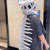 Halloween Dinosaur Skeleton Mask, 90/120CM Wearable Realistic Plush Headgear, Funny Cosplay Costume for Party