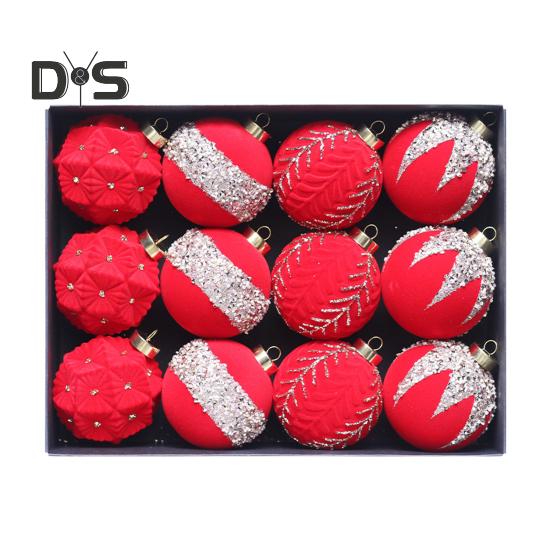 12Pcs Christmas Ball Ornaments Shatterproof Plastic Xmas Tree Hanging Baubles for Holiday Party Wedding Decoration