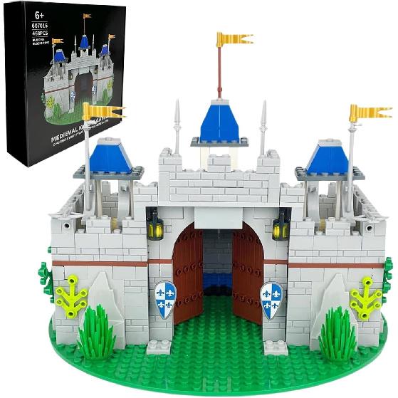 Usoway Medieval Knight Castle Building Blocks Set,Comes with 12 Knights Figures,Compatible with Lego Medieval Town Square Toys,for Adult and Children