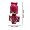 Wooden Kimono Doll Miniature Figurine Ornament 4.13inch Wood Kokeshi Doll Asian