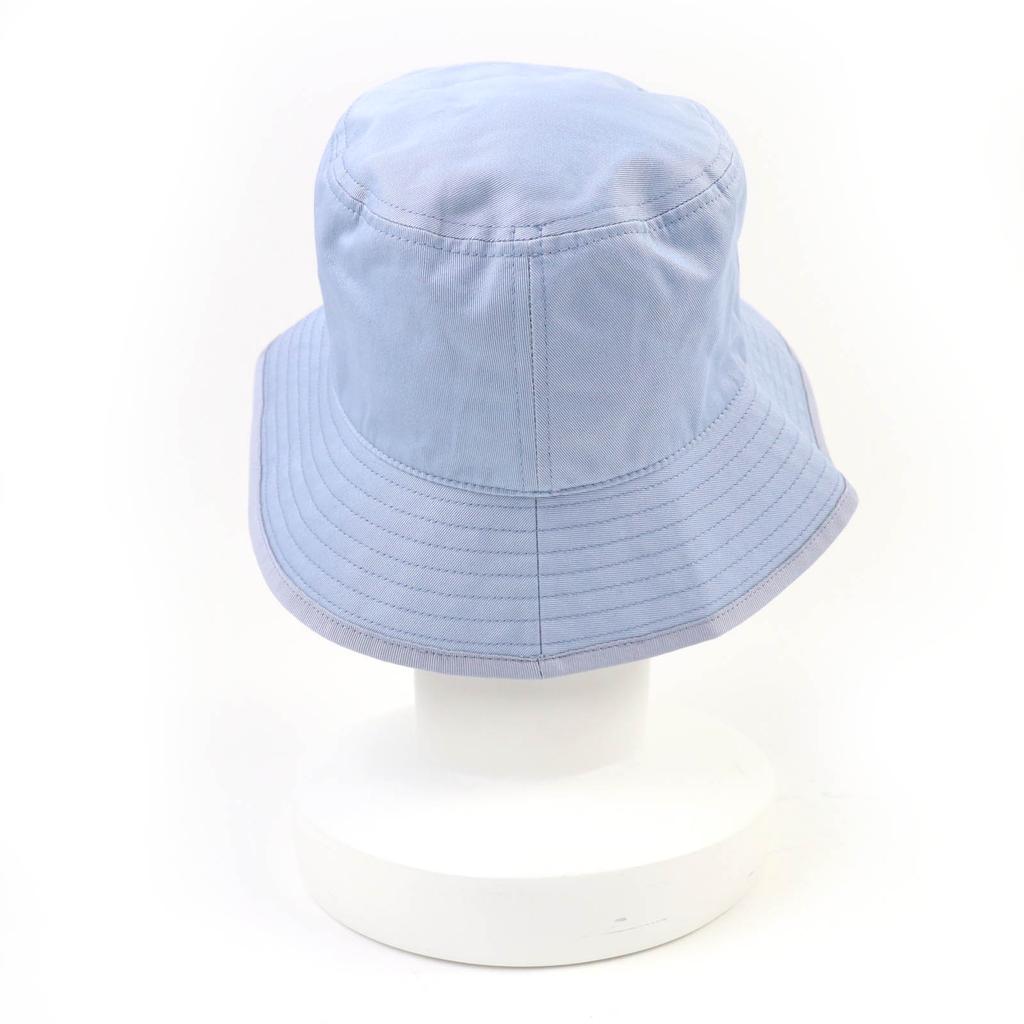 Pristine GUCCI Hat Embroidered Logo Bucket Hat Light Blue Cotton Women S 782733 Used