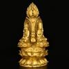 Chinese Style Pure Copper Three Sided Buddha Ornament Shakyamuni Ksitigarbha Blessings Decorations