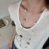 Sliver Color Hollowed-Out Five-Pointed Star Long Double-Layered Necklace For Women Temperament Personality Sweater Chain