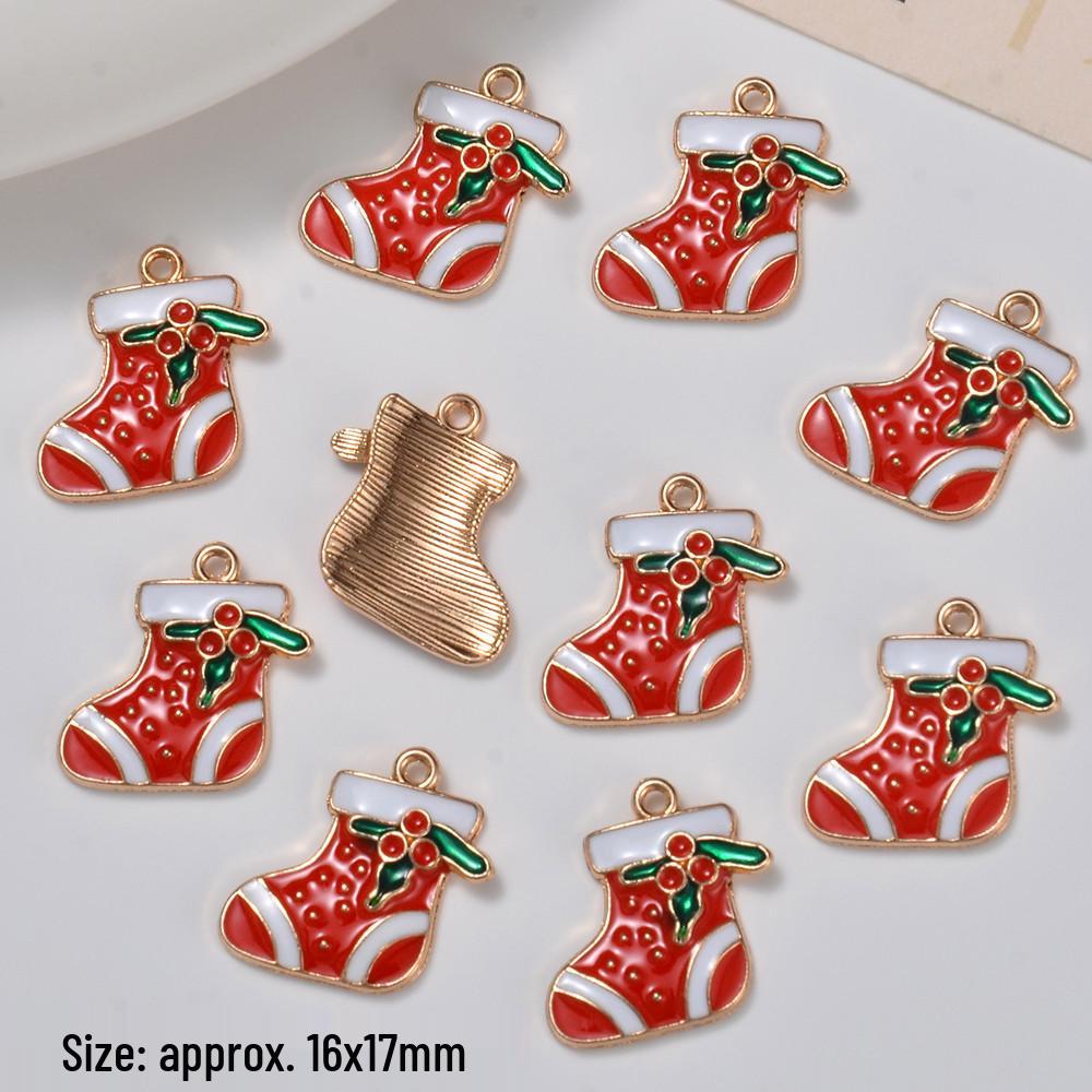 Christmas Drip Oil Charms: Santa & Tree Pendants for DIY Earrings