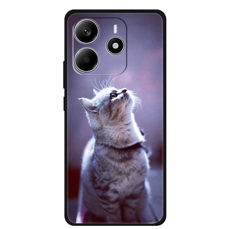 Pour Redmi Note 14 4G GLOBAL Coque Animaux Silicone Souple TPU Étuis de Téléphone Housse Arrière pour Xiaomi Redmi Note14 4G Protecteur Coque