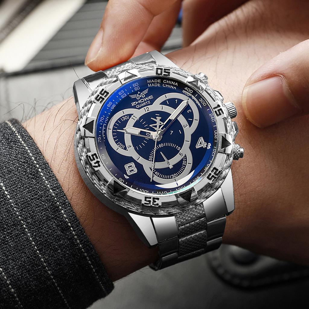 4 BUC/Set Ceasuri de Afaceri pentru Bărbați cu Cadran Mare de Lux Ceas de Mână Analogic cu Cuarț la Modă pentru Bărbați Ceas Reloj Hombre