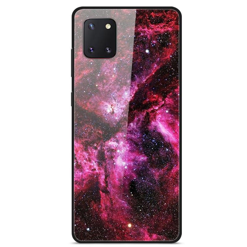 For Coque Samsung Note 10 Lite Case Tempered Glass Planet Space Cover for Samsung Galaxy Note10 Lite Case S10 Lite Glass Case