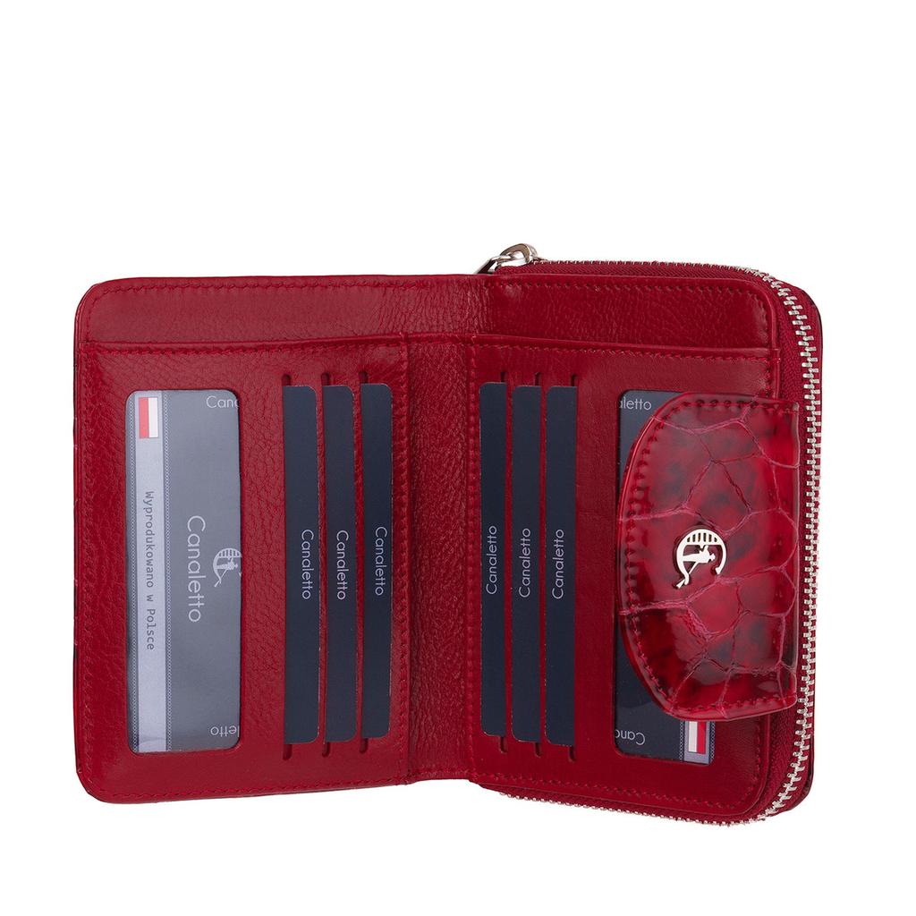 Czerwony portfel damski Canaletto - elegancja, funkcjonalność i ochrona RFID PD1266s90
