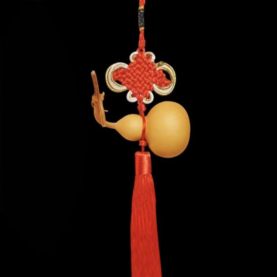 All-Copper Coin Gourd Natural Peach Wood Pendant with Nine-Five Supreme Dragon Design, 70 cm Length