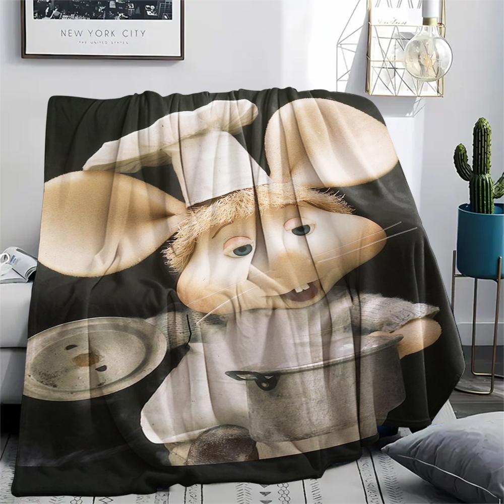 1pz Coperta in Flanella con Stampa Topo Gigio, Alta Qualità, Confortevole per Tutte le Stagioni, Decorazione per la Casa, Calore e Comfort, Perfetta per Regali di Natale227
