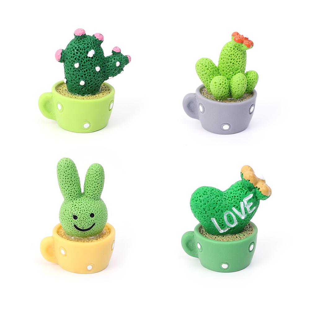 Mini cactus in vaso ornamenti per auto cruscotto auto cartone animato cactus tema decorazione interna ornamenti pianta verde vaso decorazione