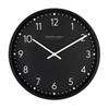 15.5 Inch Black Round Indoor Quiet Analog Wall Clock Modern Decorative Glass Lens Minimalist Design Easy To Hang Home Office