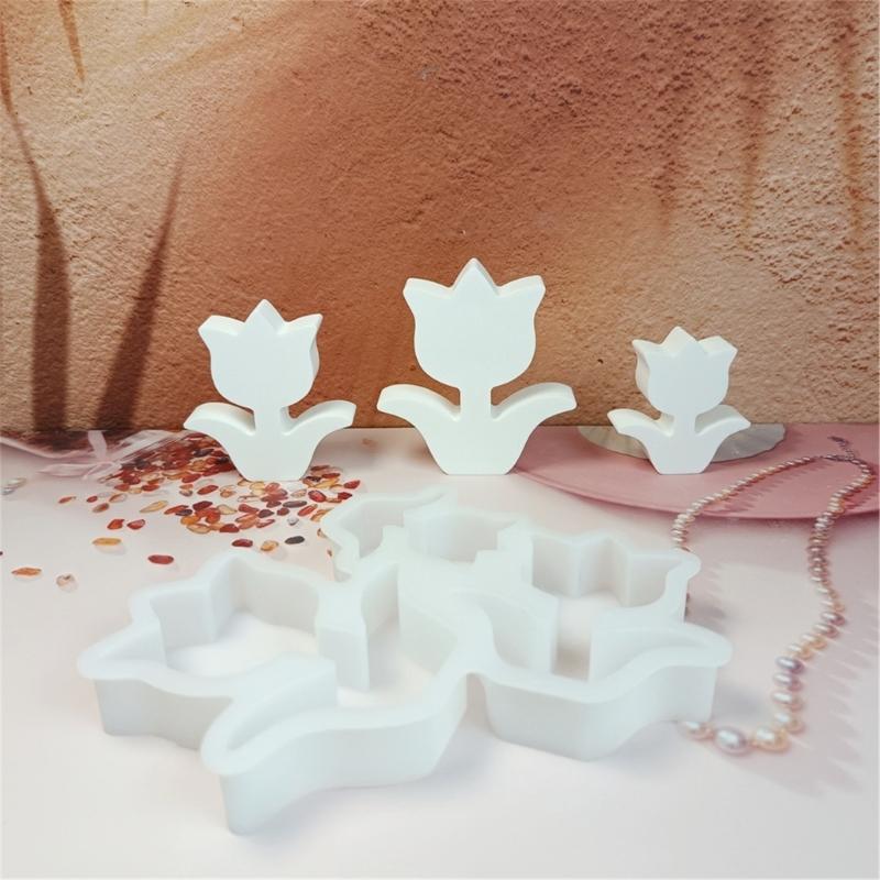 Tulips Molds Ornament Molds Silicone Mould Flowers Molds Baking Molds Concrete Molds Casting Molds for Home Decorations