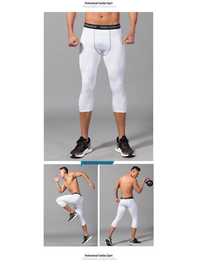 Men's Summer Tight Fitness Running and Swimming Capri Trunks