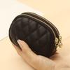 Fashionable Casual Diamond Grid Zipper Coin Purse For Women'S Mini Card Bag
