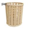 Desk Pen Organizer Imitation Rattan Holder, Round Hollow Organizer, Large Capacity Pencil Plastic Woven Container Cup for Pens Pencils Makeup Brushes,