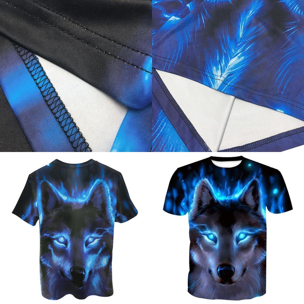 Fashion Men Wolf 3d Print T-shirts With Vibrant Colors And Premium Polyester Fabric