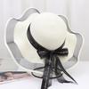 Weave Bow Straw Hat Bowkont Sun Protection Cap Sweet Beach Hat  Holiday
