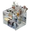 Transparent Portable Three Compartment Cosmetic Storage Box Desktop Dresser Large Capacity Skin Care Perfume Display Rack