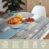 Blue Wood Grain Rectangle Tablecloth Wedding Party Decor Washable Summer Coastal Kitchen Dining Table Cloths Home Decorations