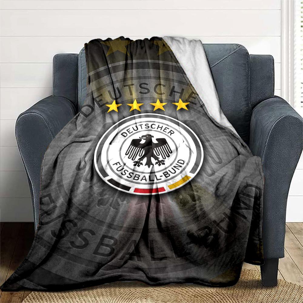 Germany National Team Print Flannel Blanket High Quality Warm Comfortable Cover for All Seasons Perfect for Gifts Home Decor
