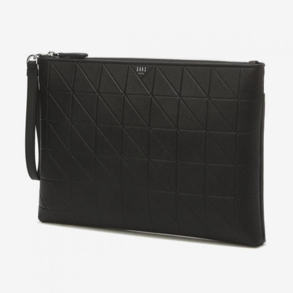 

Daks BLack Pattern Embossed Leather CLutch Bag L Dbba3f279bk Single option