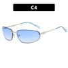 Oval Frameless Y2K Luxury Sunglasses Brand Design High-end Styling Punk Sunglasses Outdoor Retro Personality Sunglasses Women