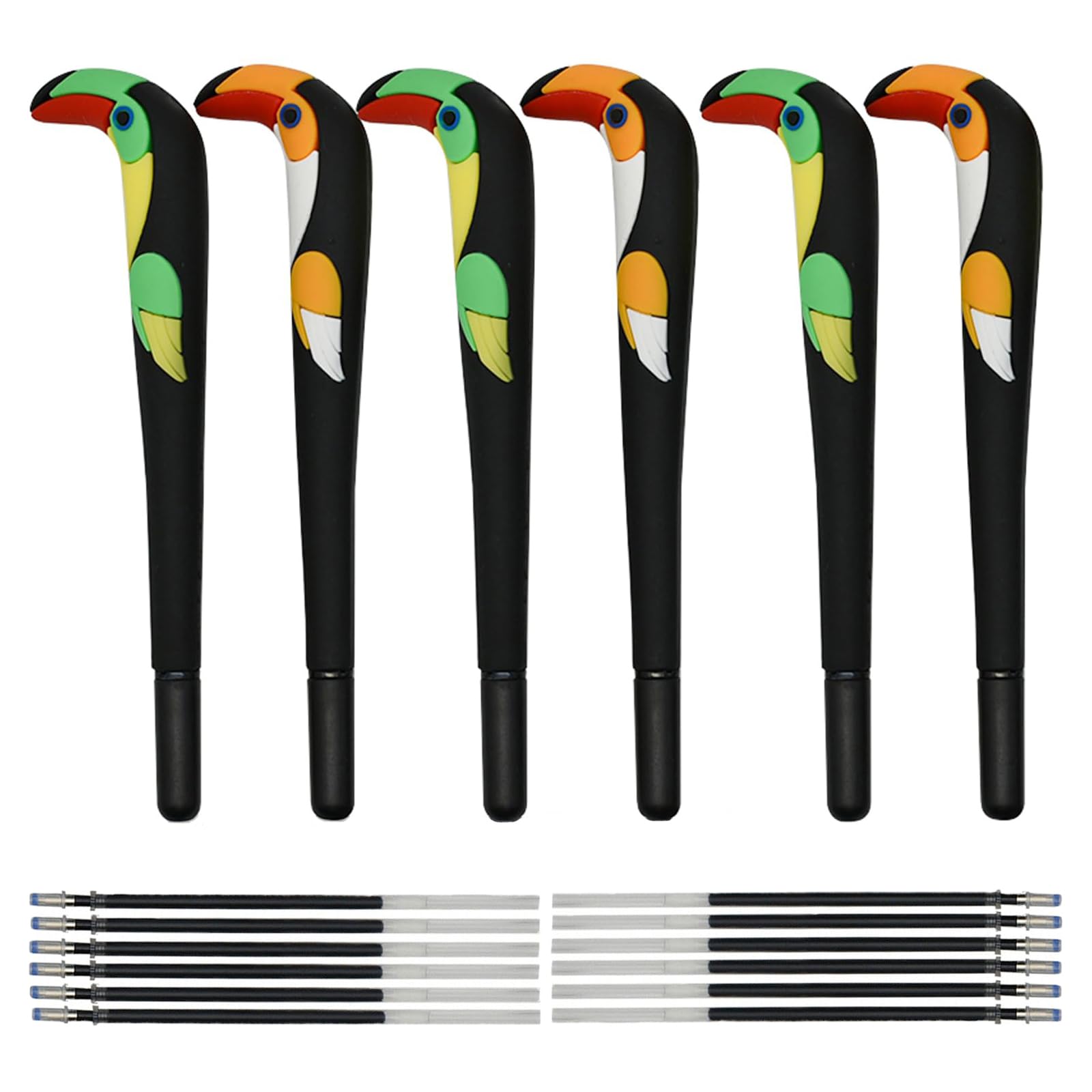 

Майдахуи Милая Птица Попугай Шариковая Ручка Набор из 6 штук Черные чернила Стильная Гелевая Ручка с Животным Милая Канцелярия Школьные Принадлежности для Детей Студентов Офисный Подарок