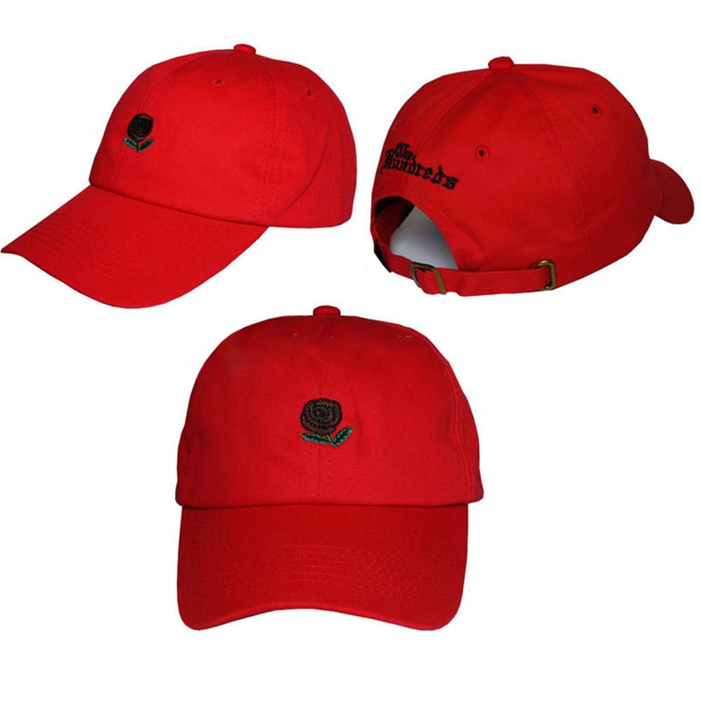 Duck Hat, Small Rose Flower, Embroidered Cotton Baseball Cap