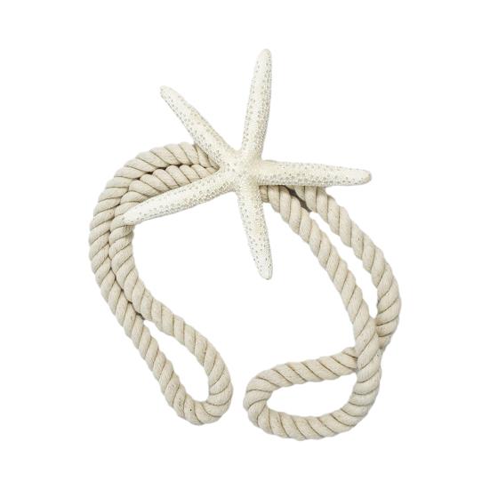 Curtain Tiebacks with Starfish Shape Decorative Curtain Ties Thickened Cotton Linen Rope Holders