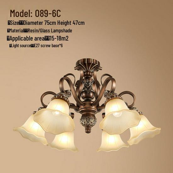Retro Wrought Iron Pendant Light for Living Room, Villa, or Staircase