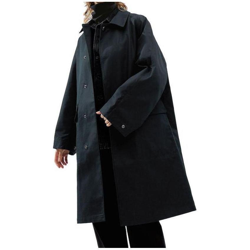 Uniqlo FW23 U Series Solid Color Square Collar Trench Coat Women Outerwear Black 461780-09