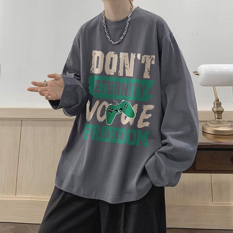 Sweat à capuche imprimé décontracté ample pour homme, haut à manches longues et col rond pour le printemps et l'automne