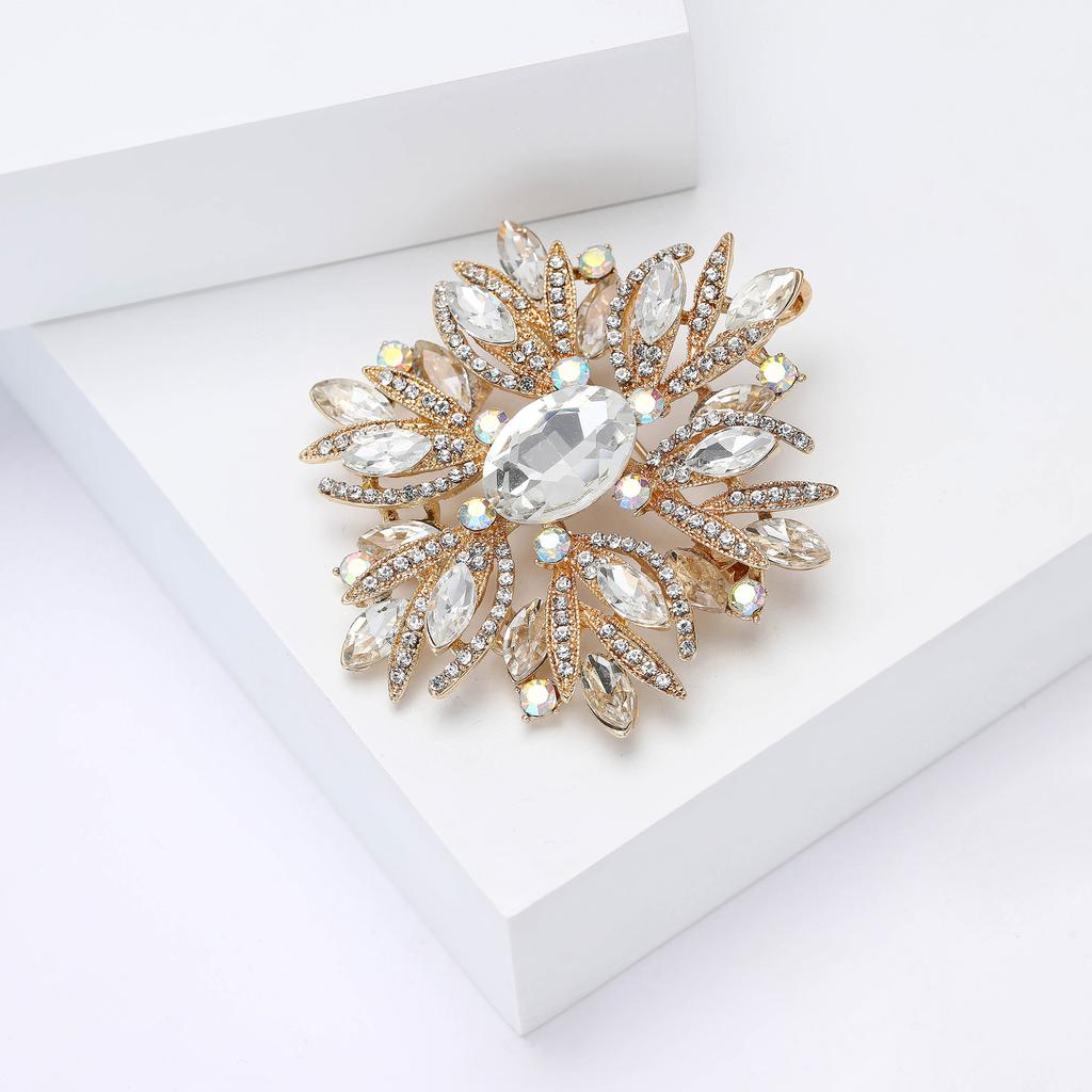 Women Glass Brooch Rhinestone Shining Boutique Decoration Badges Pins