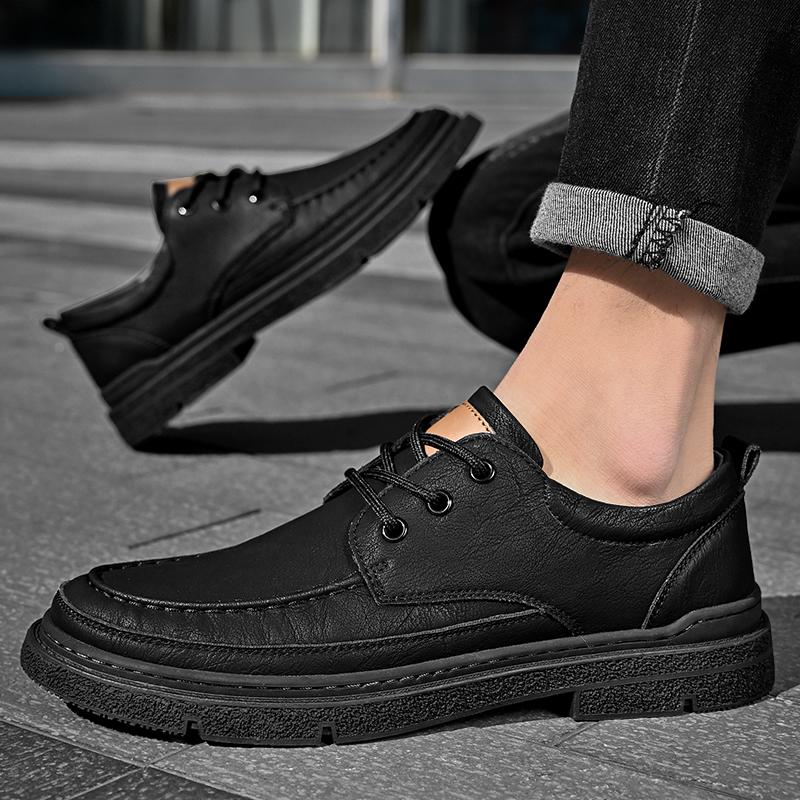 Fashion Youth Versatile Men's Board Shoes  Shoes Trend Retro Black Casual Shoes for Men Outdoor Hiking Boards Hoes Luxury Soft Upper