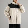 Huili Autumn/Winter American Style Color-Block Fleece Jacket