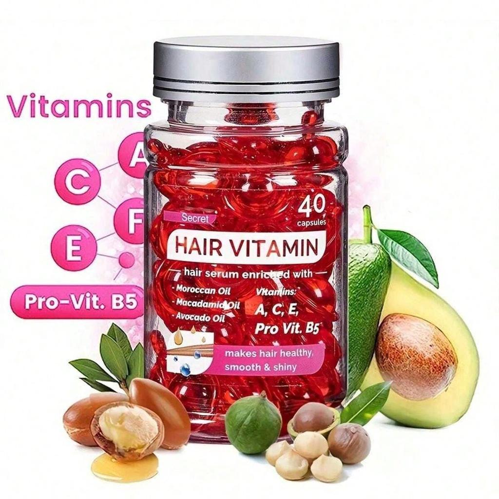 Hair Vitamin Serum Capsule (40Pcs), Rich In Moroccan Oil, Hair Essence Oil, Repair Dry, Damaged, Imp