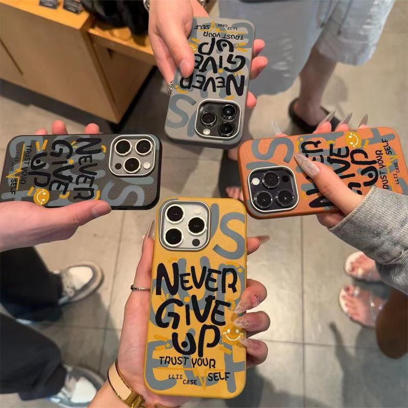 Never Give Up iPhone Case: Compatible with iPhone 12-17, Creative Design for Europe & US