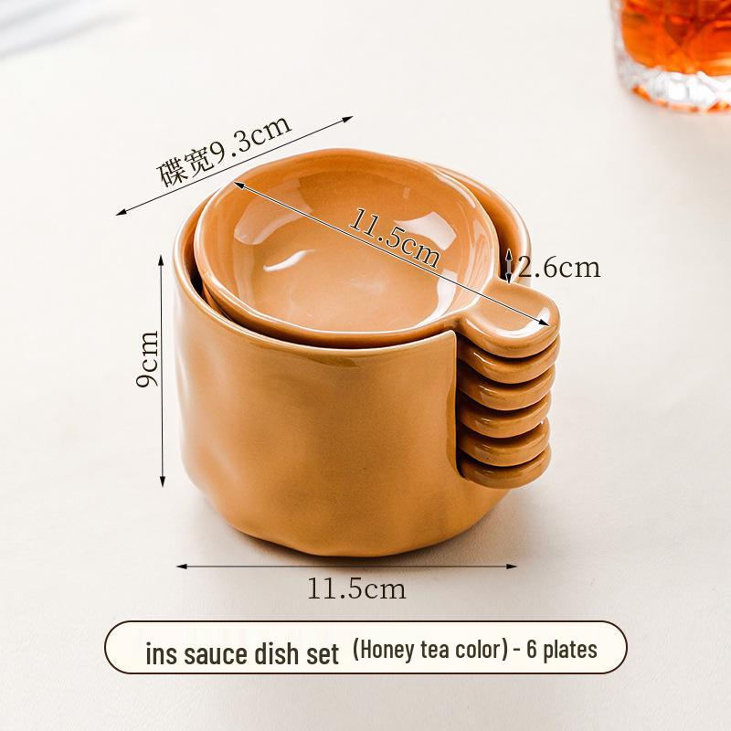Ceramic Cream-Style Dipping Dish for Seasonings and Sauces