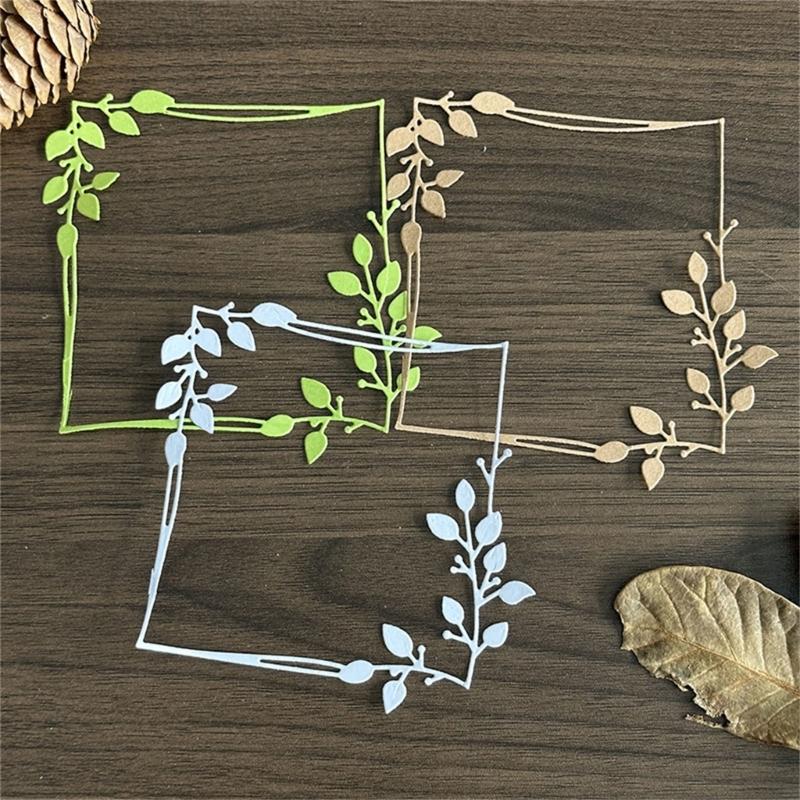 Metal Die Cuts Embossing Stencils Leaves Frame Cutting Dies Stencils for Scrapbooking Album Cards Photo Decorations