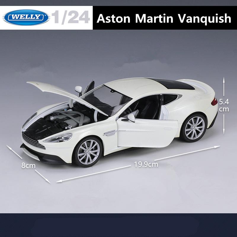 WELLY 1/24 Aston Martin VANQUISH Coupe Alloy Sports Car Model Diecasts Metal Racing Car Vehicles Model Simulation Kids Toys Gift
