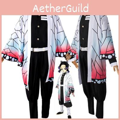Demon Slayer Kimetsu No Yaiba Kochou Shinobu Cosplay Costume Robes Suits Kimono