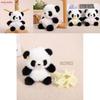 Cute Panda Fairy Plush Doll Keyring With Dresses And Floral Decor For Bag Decor