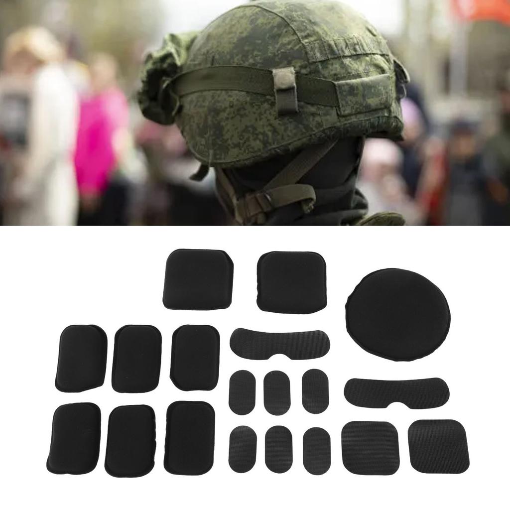 Black Helmet Liner System Outdoor Helmet EVA Pading Pads Cushion Mats Replacement Pad with Hook and Loop